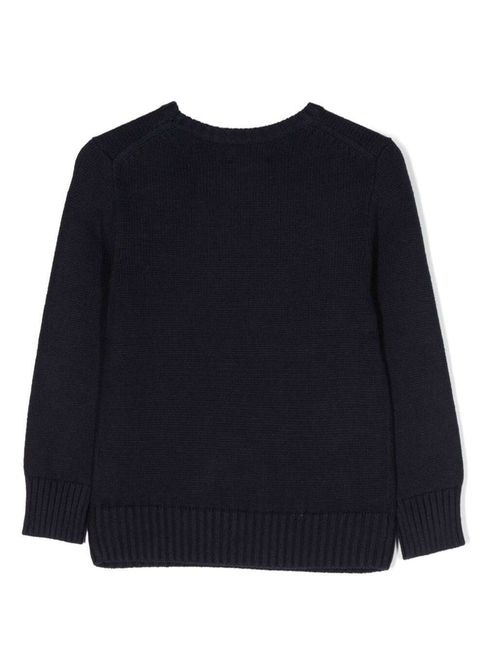 Ls Bear Sweater Pullover Blu Cotton Jersey