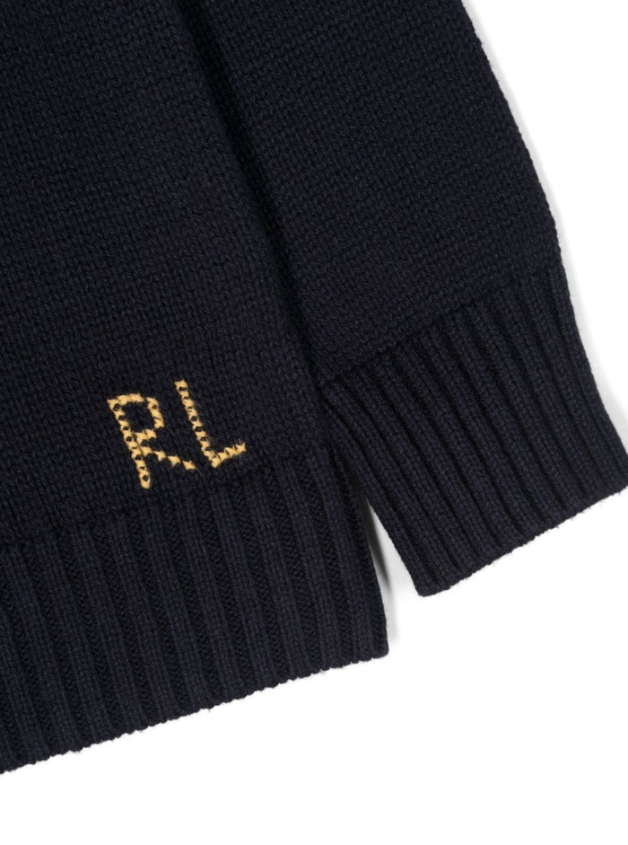 Ls Bear Sweater Pullover Blu Cotton Jersey