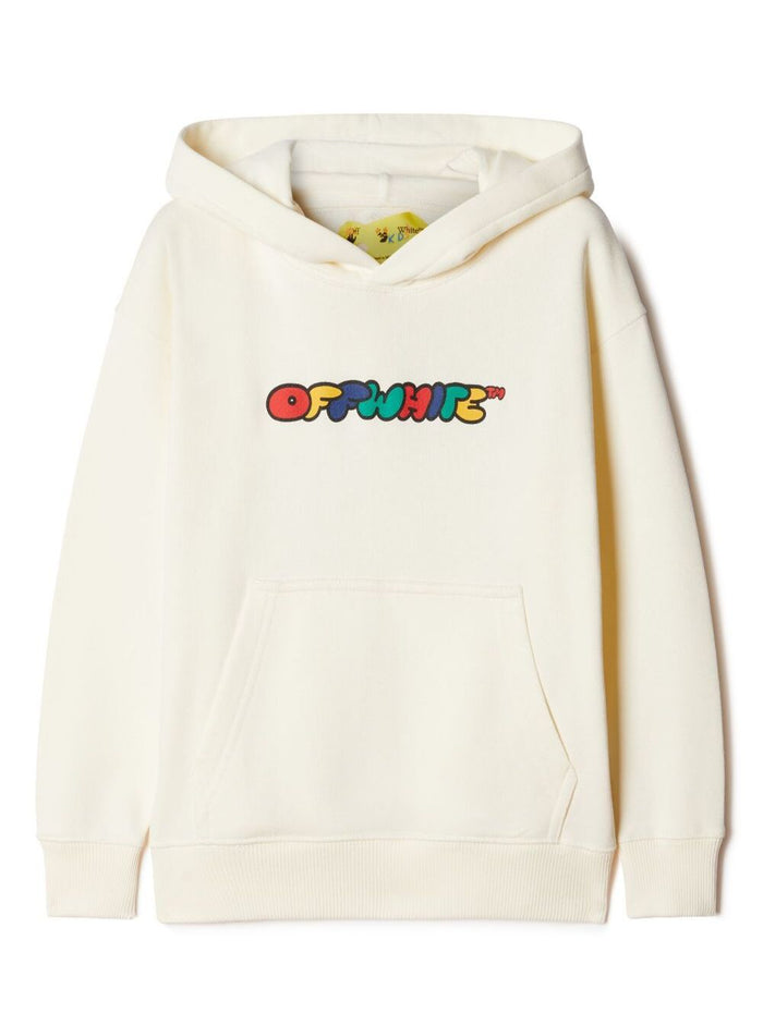 Arrow Chunky Hoodie White Cotton Sweatshirts