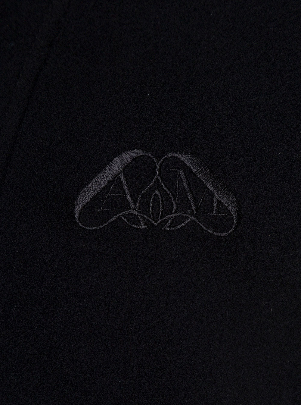 Black Bomber Jacket With Leather Sleeves And Orchid Embroidery Jersey Man Lamb