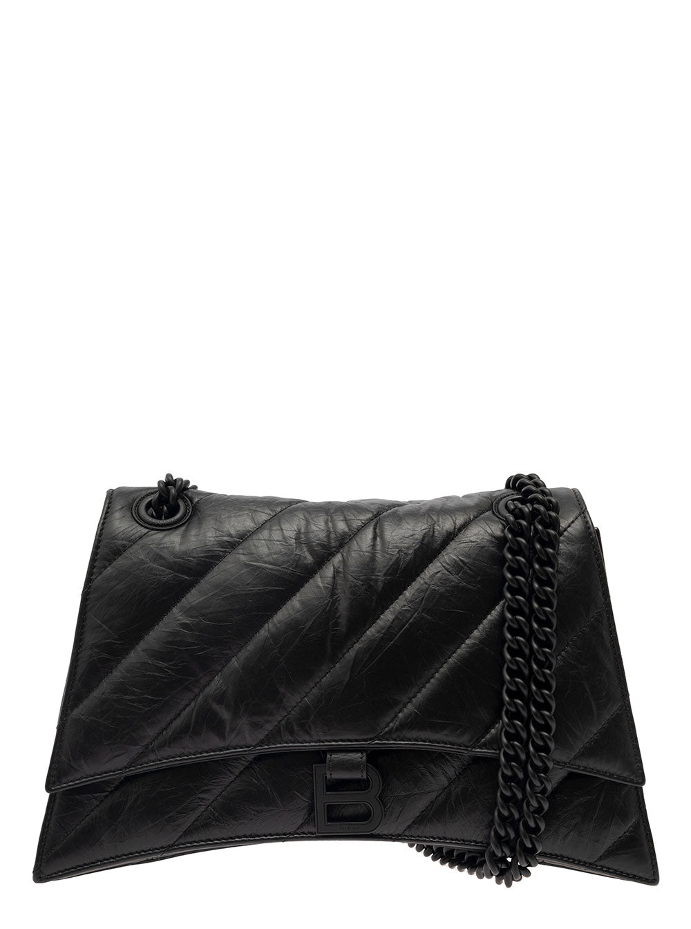 Crush Chain Bag M Quilted Crushed Calf A Black Crossbody