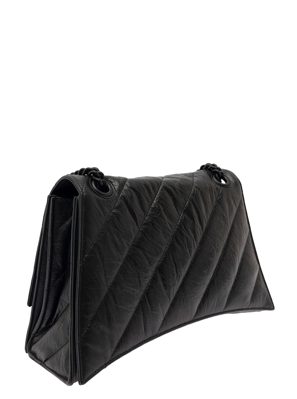 Crush Chain Bag M Quilted Crushed Calf A Black Crossbody