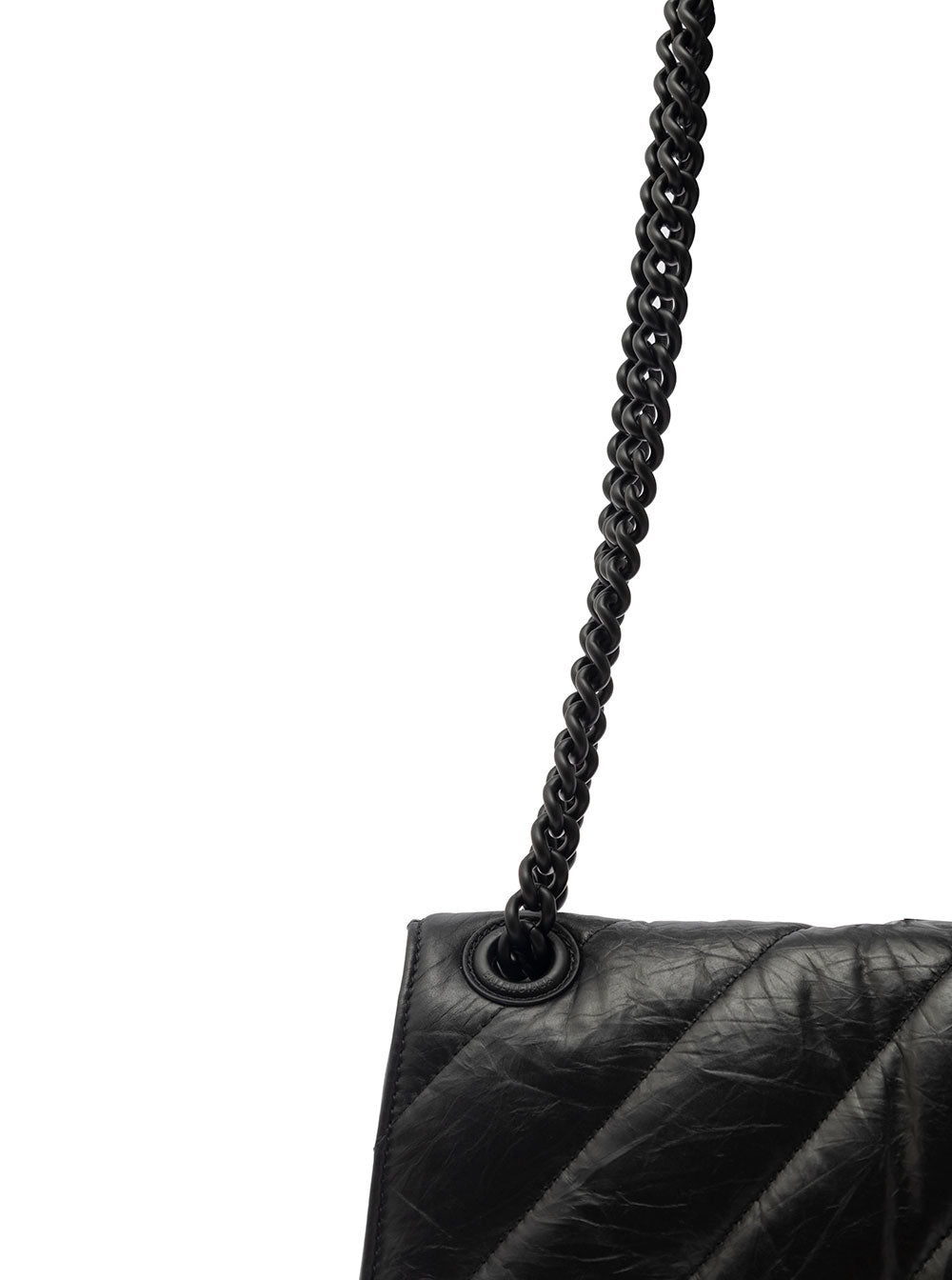 Crush Chain Bag M Quilted Crushed Calf A Black Crossbody