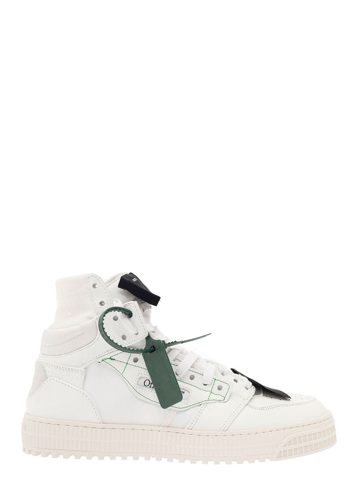 3.0 Off Court White High Top Sneakers With Zip-Tie Detail And Arrow Motif Leather Man