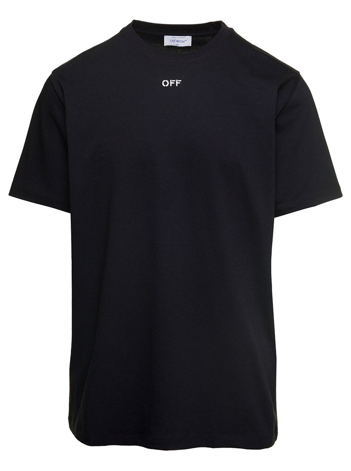 Off Stitch Slim S-S Tee Black White Cotton Tshirts And Polo Shirts