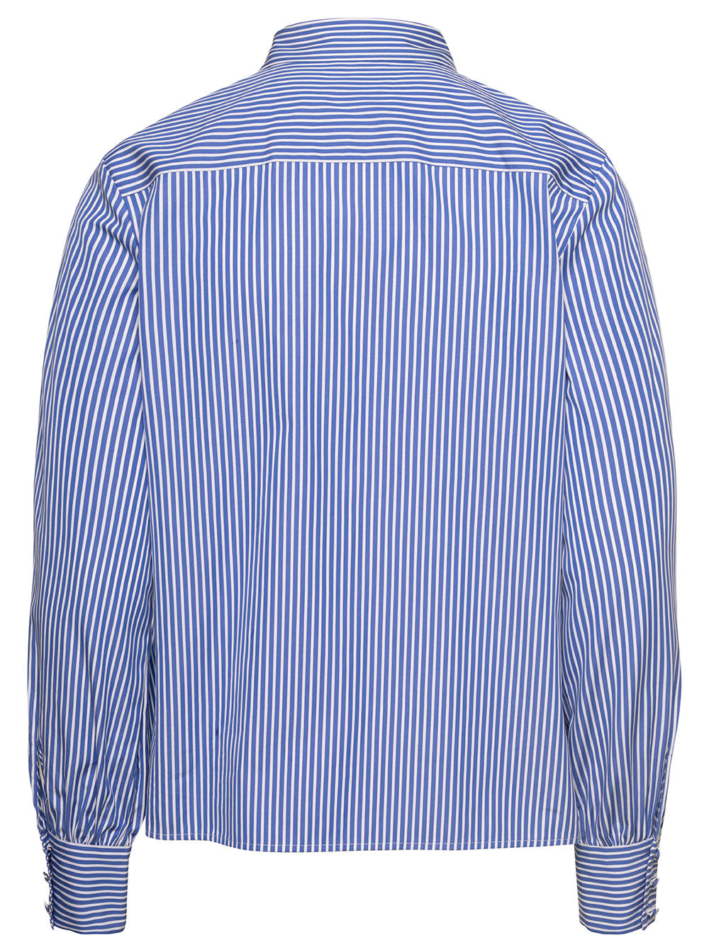 Striped Cotton Shirt Blu And Blouses
