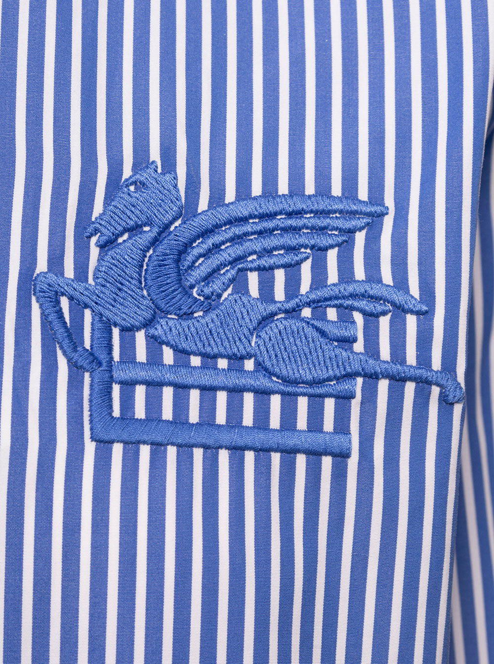 Striped Cotton Shirt Blu And Blouses