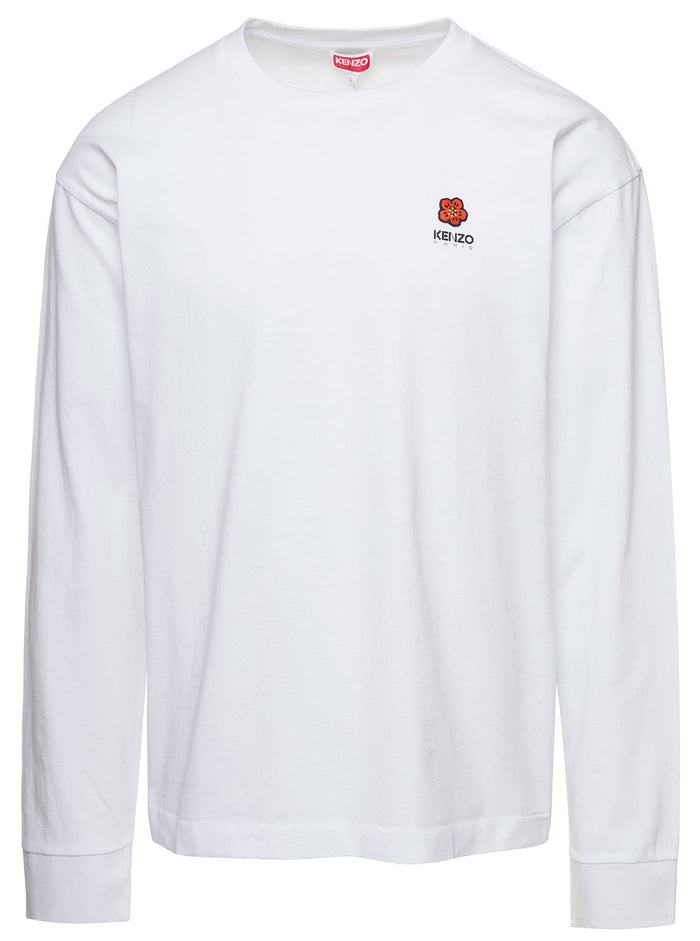 Boke Flower Ls T-Shirt White Cotton Tshirts And Polo Shirts