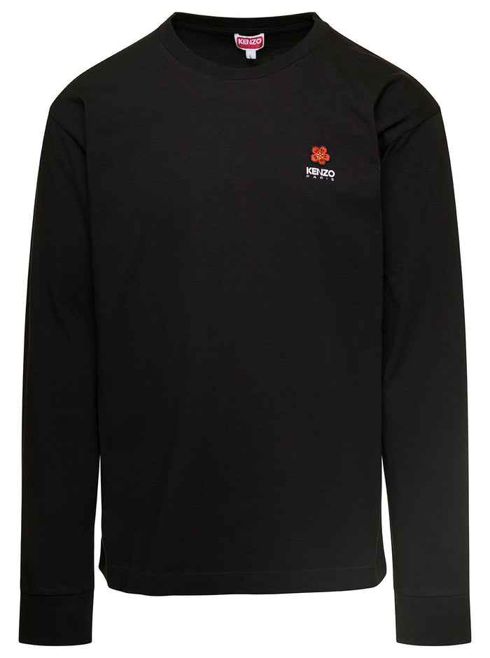 Boke Flower Ls T-Shirt Black Cotton Tshirts And Polo Shirts