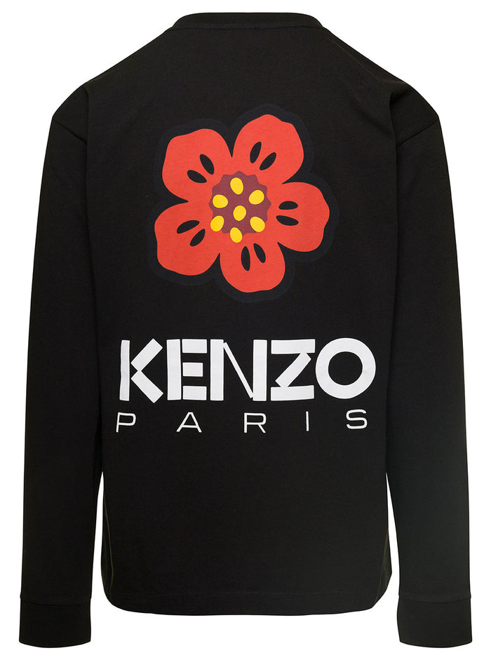Boke Flower Ls T-Shirt Black Cotton Tshirts And Polo Shirts