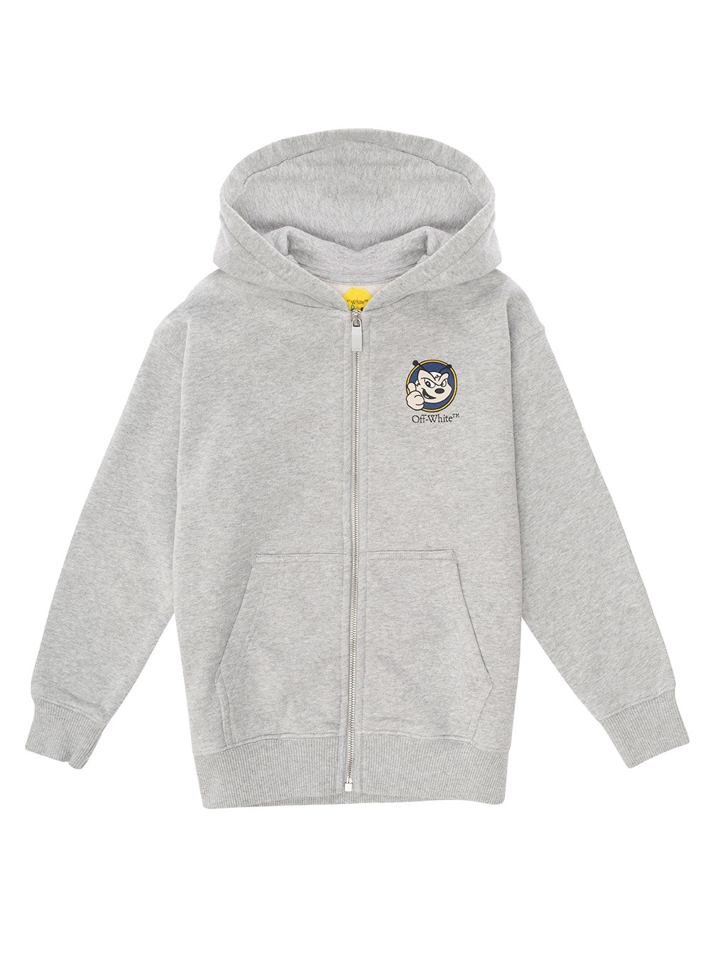 Arrow Mascotte Hoodie Zip Grey Cotton Sweatshirts