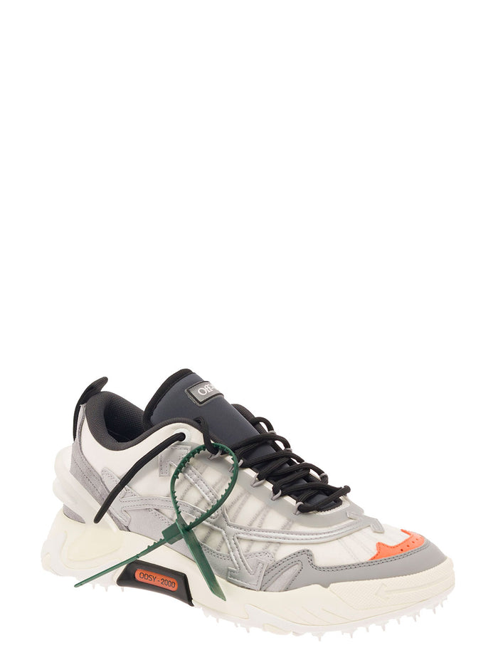 Odsy 2000 White Medium Grey Polyester Sneaker