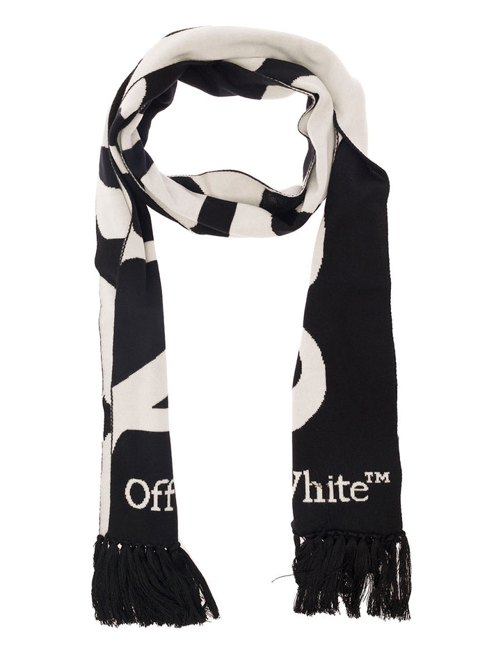 No Offence Reversible Knit Sc Black Ivor Wool Scarfs And Foulards