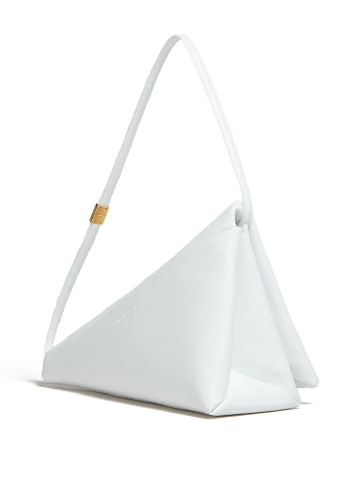 Prisma Triangle Bag White Calf Shoulder