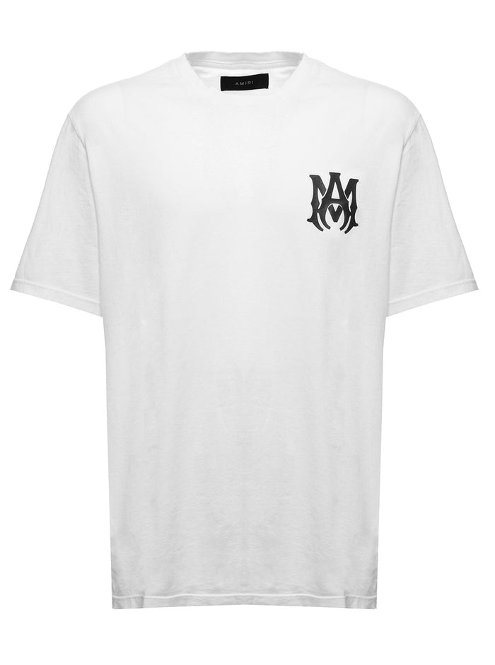 White Cotton T-Shirt With Ma Core Logo Amiri Man Tshirts And Polo Shirts