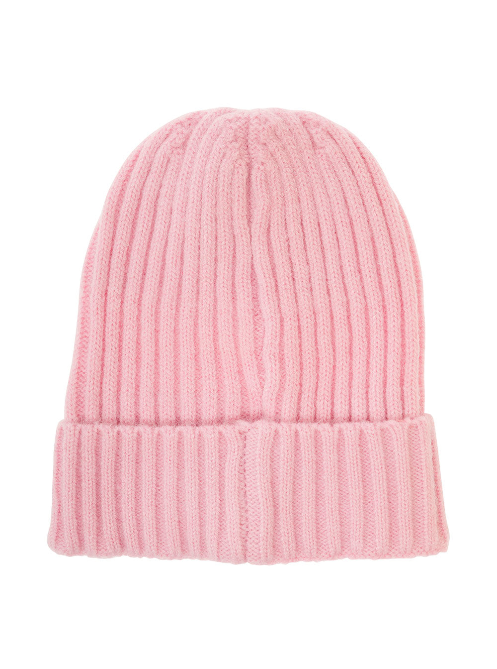 Pink Ribbed Beanie With Logo Patch Polyamide Blend Girl Acrylic Polyester Hats And Gloves