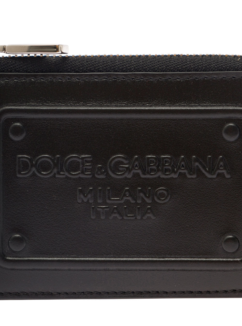 Black Card-Holder With Tonal Logo Plaque Smooth Leather Man Calf Products