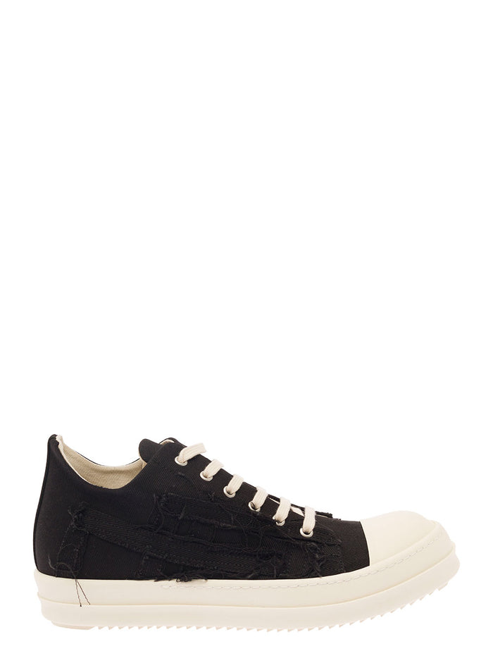 Slashed Low Sneaks Green Cotton Sneaker