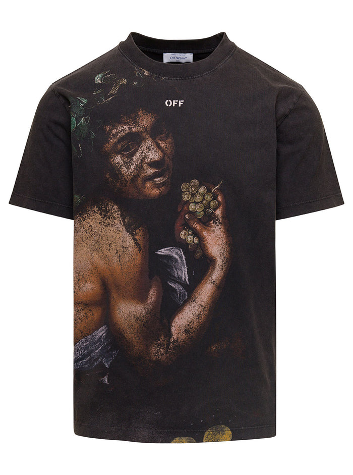 Bacchus Slim S-S Tee Black Multicolor Cotton Tshirts And Polo Shirts