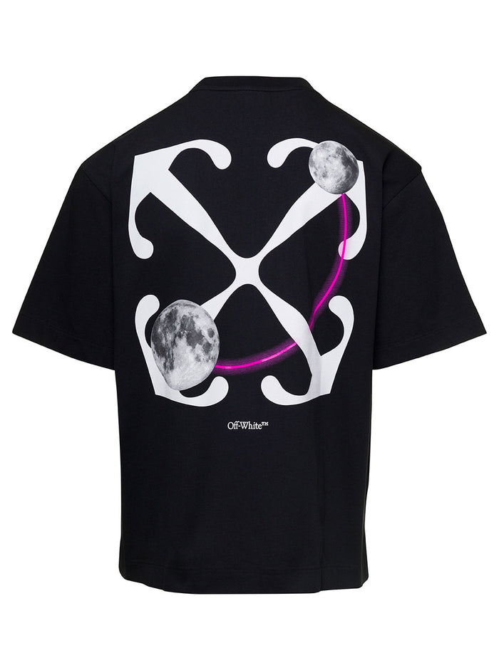 Dbl Moon Arrow Skate S-S Tee Black White Cotton Tshirts And Polo Shirts