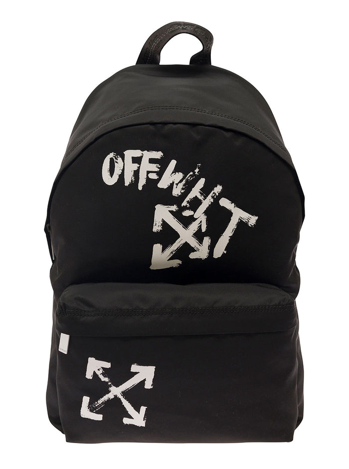 Paint Script Black Nylon Backpacks And Belt Bags
