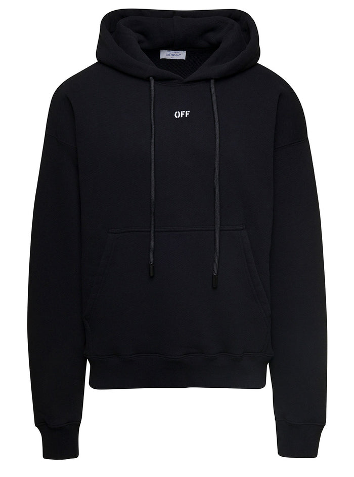 Dbl Moon Arrow Skate Hoodie Black White Cotton Sweatshirts