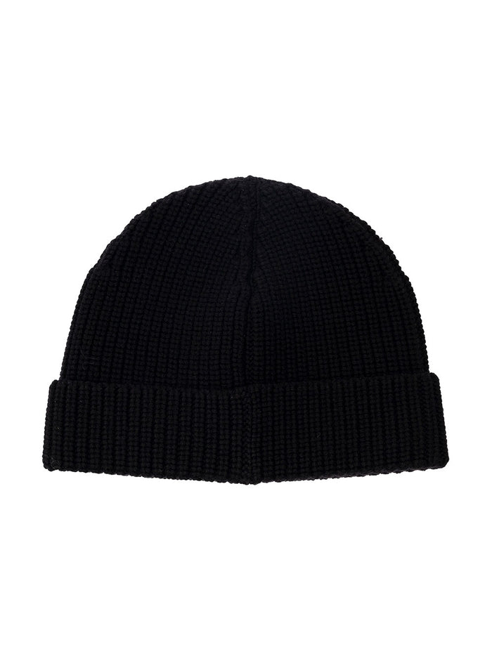 Classic Knit Beanie Black White Virgiin Wool Hats And Gloves