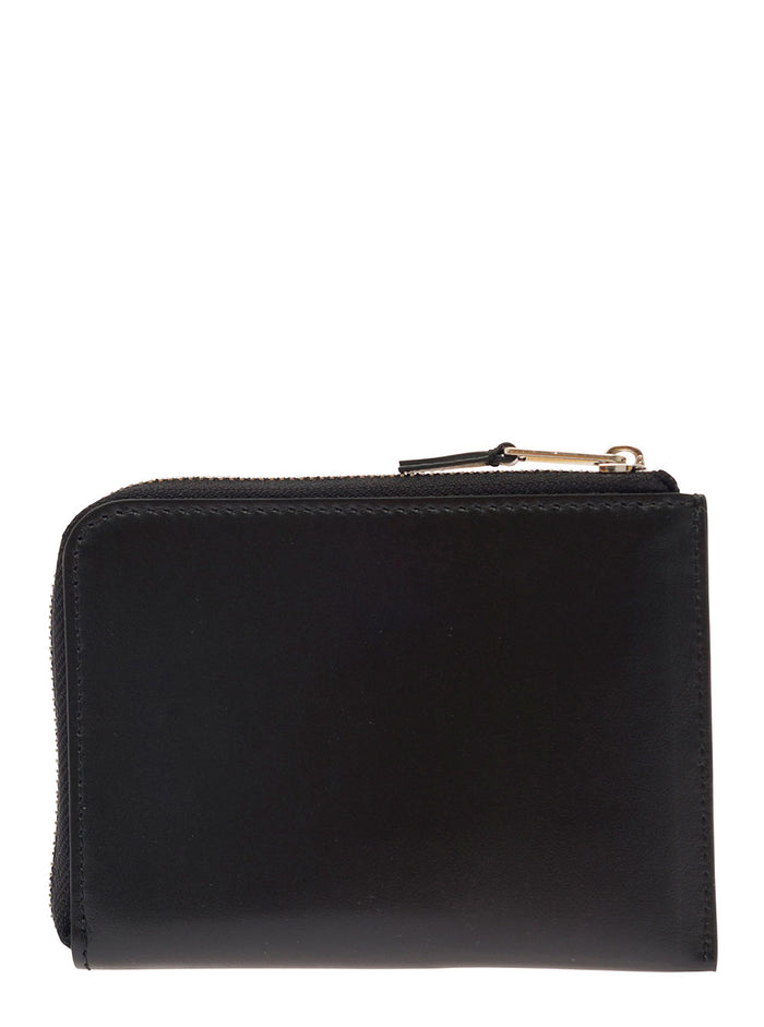 Zip Portacarte Logo Black Leather Products