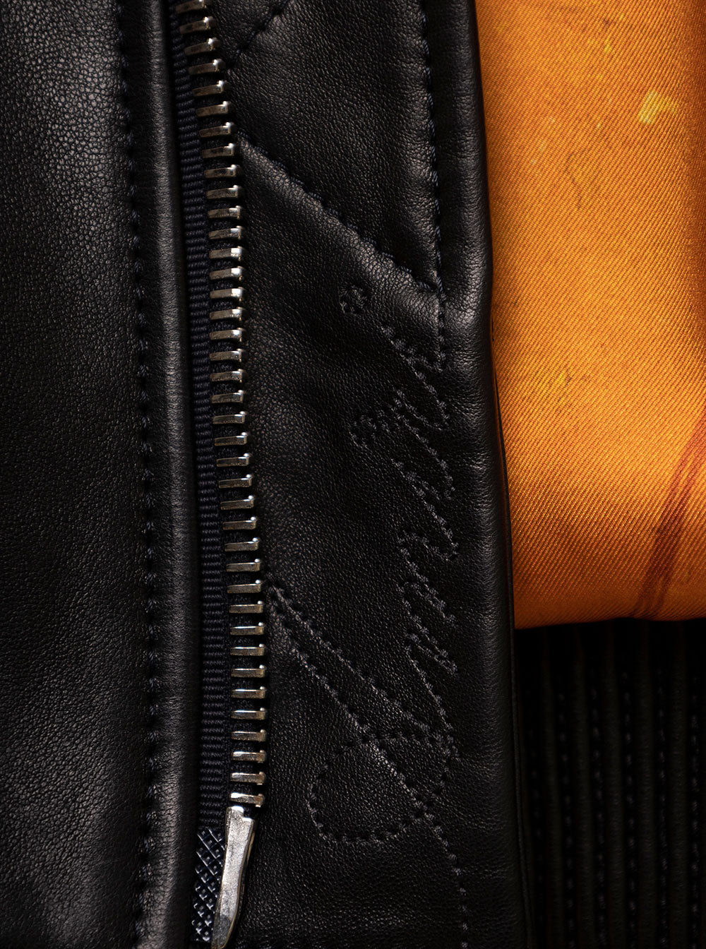 Black Aviator Bomber Jacket Leather And Knitted Wool Amiri Man Ovis Aries