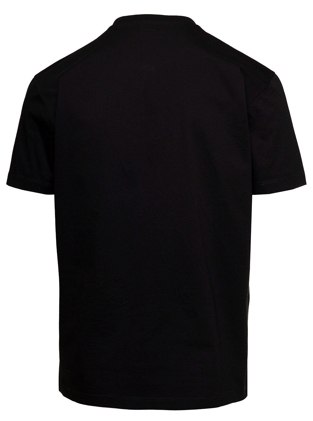 Logo Frontale Girocollo Black Cotton Tshirts And Polo Shirts