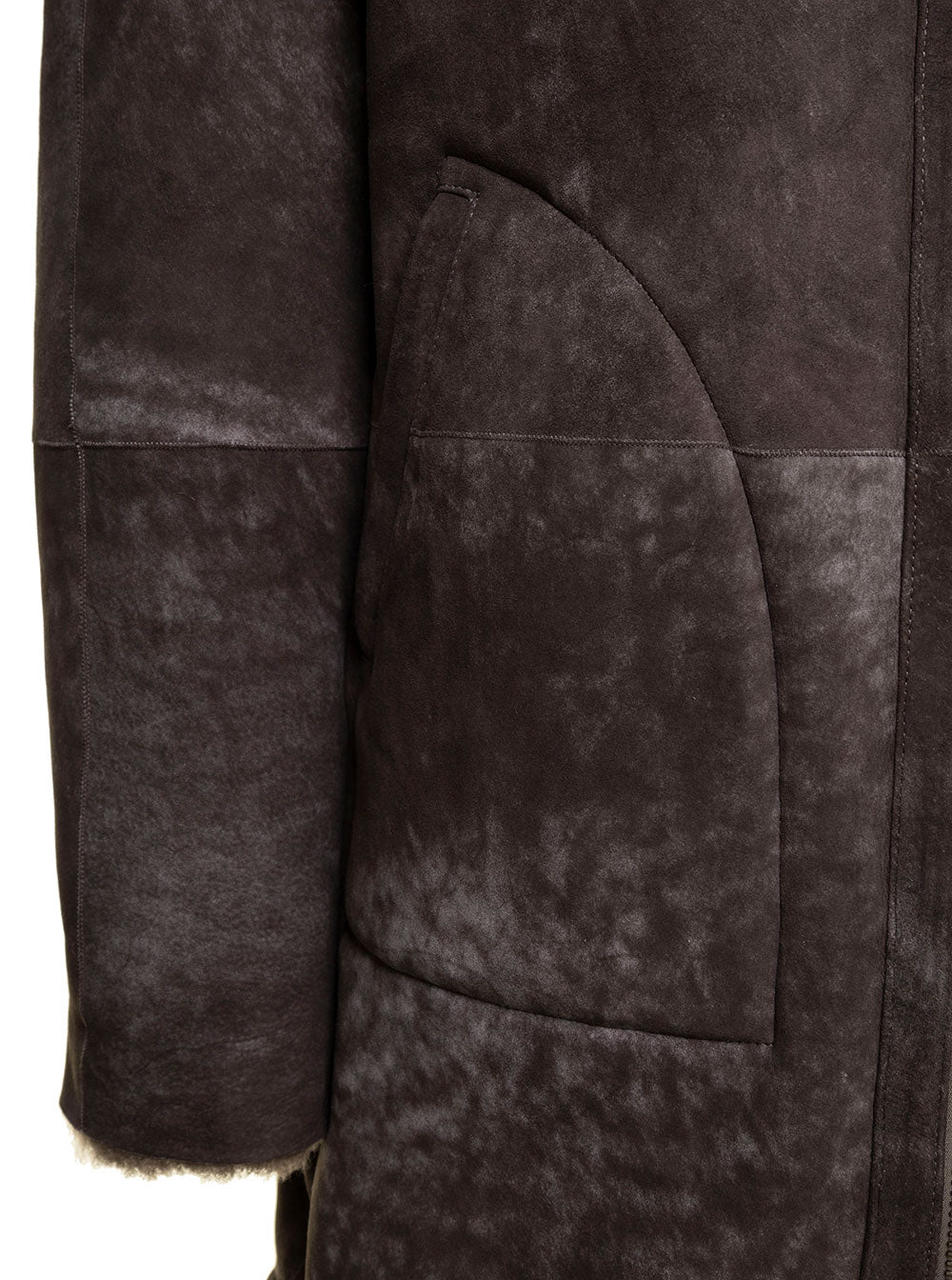 Montone Lungo Con Zip E Cappuccio Reversibile Brown Lamb Shearling Jackets And Furs