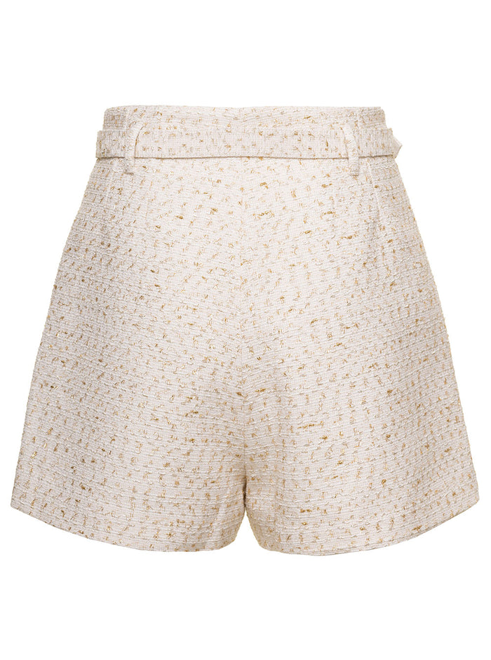 Cream Boucle Shorts White And Bermuda