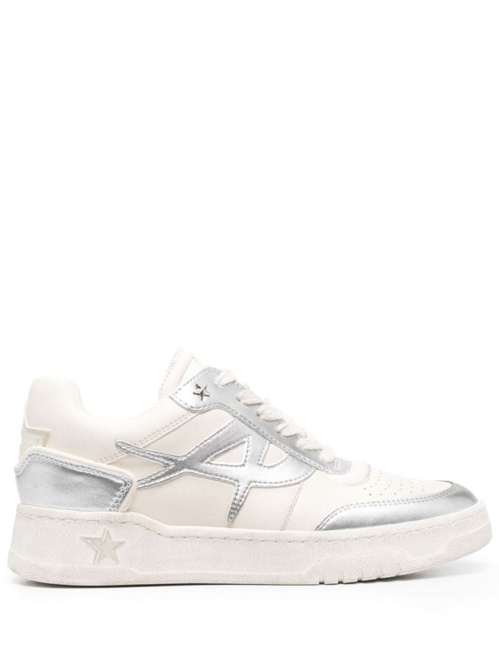 Blake White Low Top Sneakers With Metallic Details Leather Woman