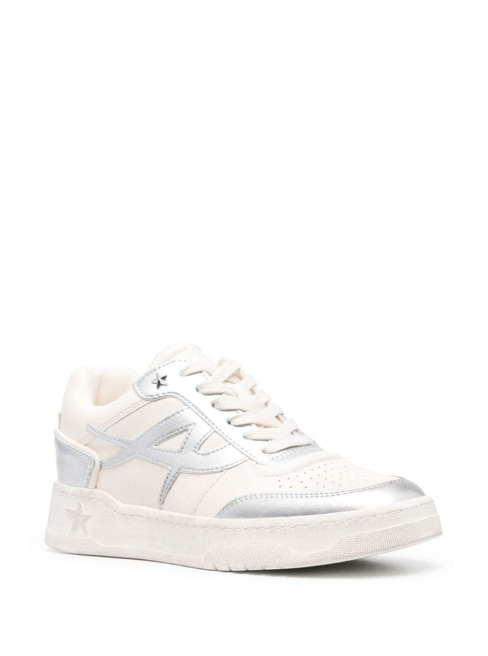Blake White Low Top Sneakers With Metallic Details Leather Woman