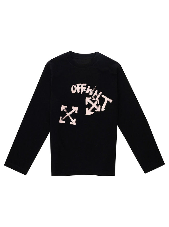 Paint Script Black Cotton Jersey