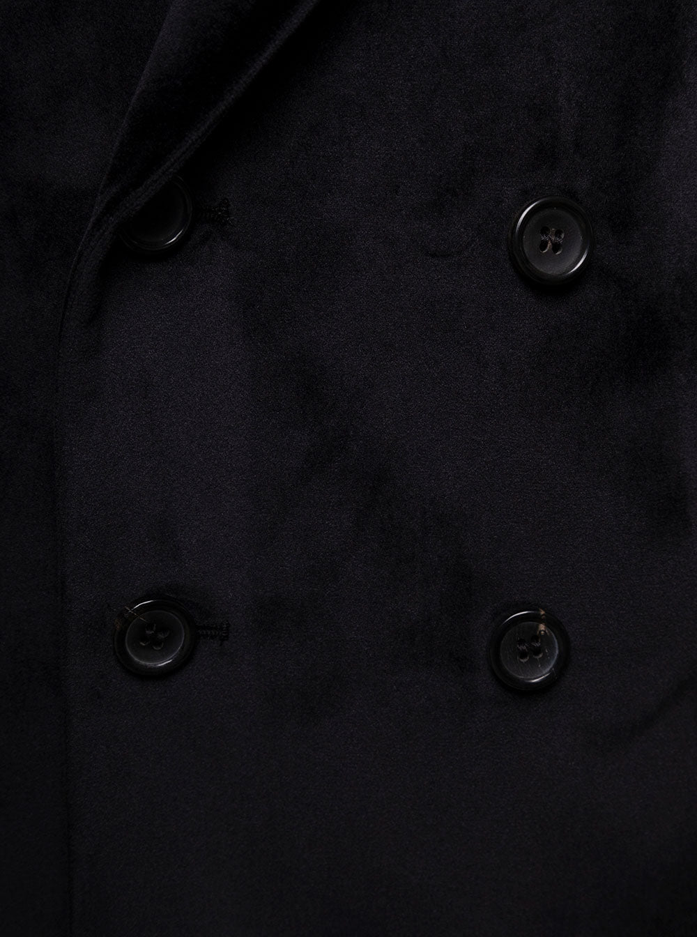 Giacca Doppiopetto Decostruita Velluto Liscio Black Polyester Blazers