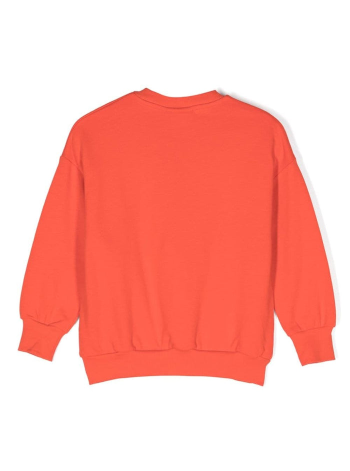Angry Cat Application Sweatshirt Red Cotton Jersey