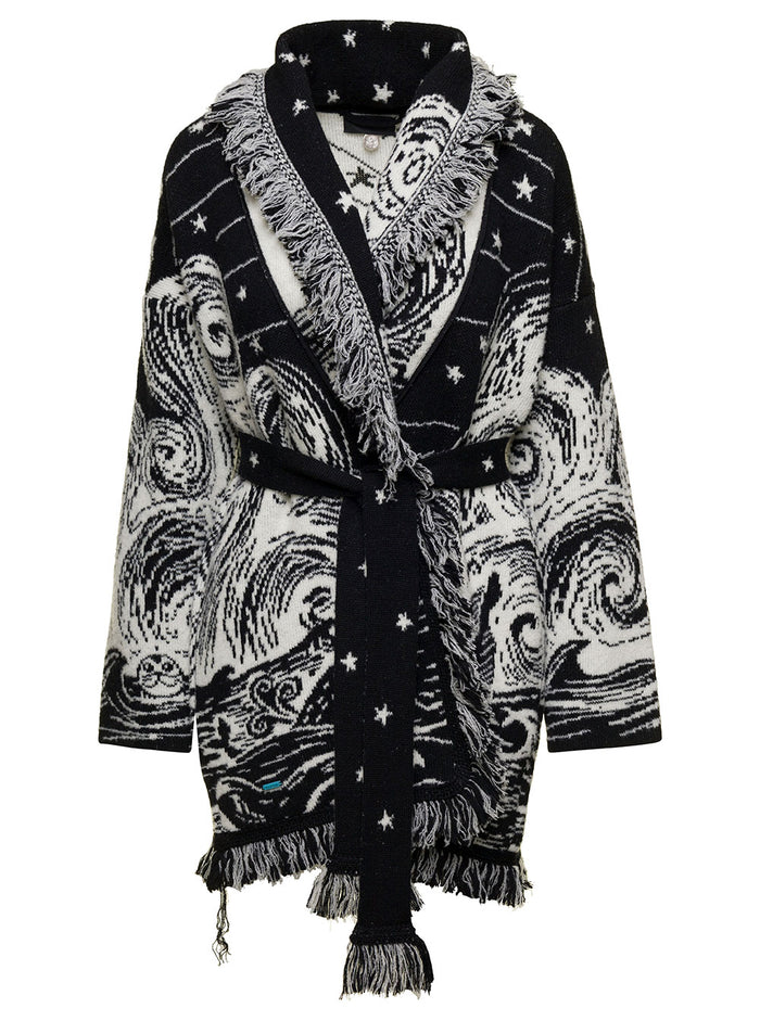 Antartic Expedition Cardigan Black Chal Virgin Wool Polyammide Jersey