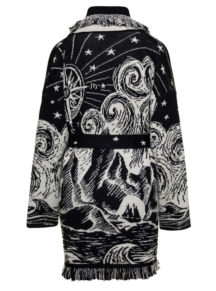 Antartic Expedition Cardigan Black Chal Virgin Wool Polyammide Jersey