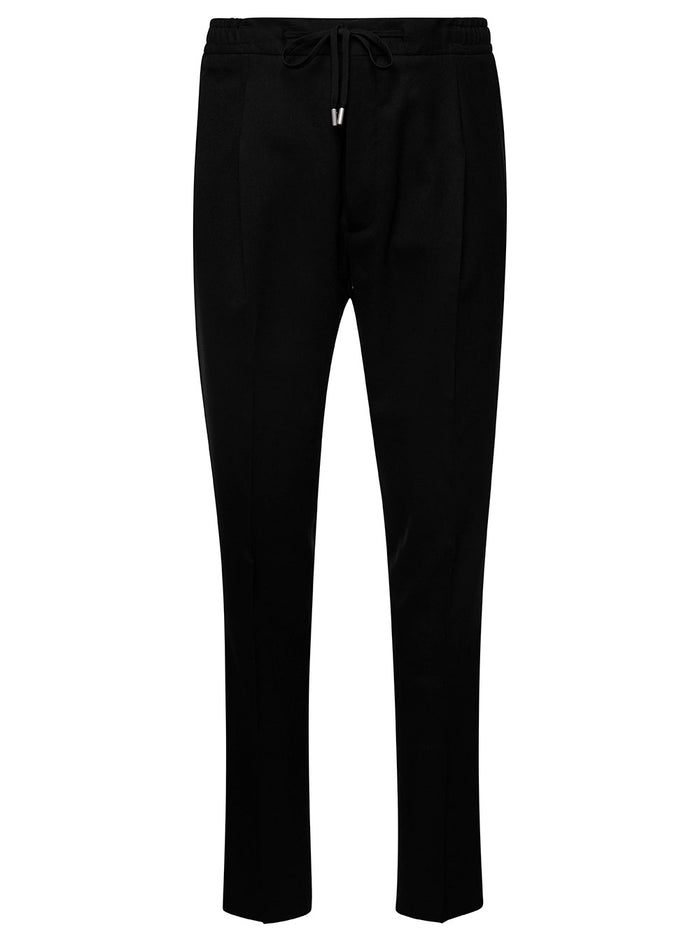Pantalone Jersey Black Wool Polyester Elastan Trousers