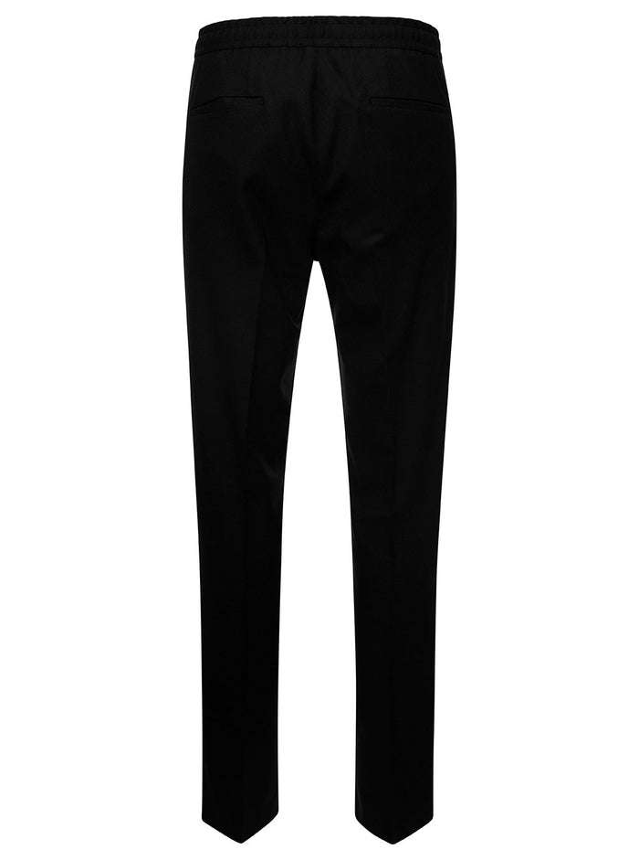 Pantalone Jersey Black Wool Polyester Elastan Trousers