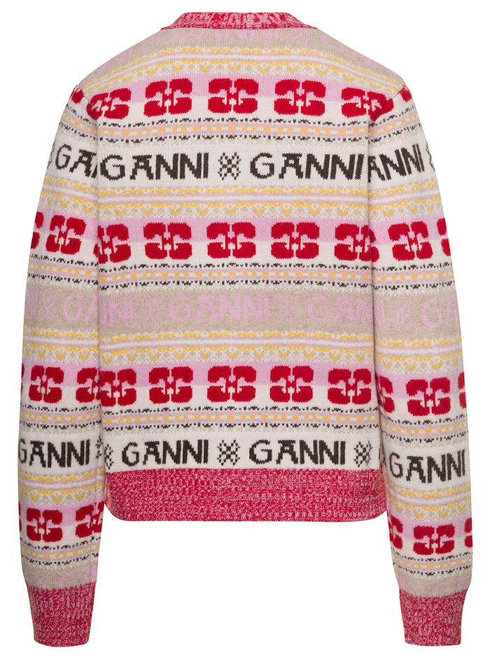 Logo Wool Mix Cardigan Jersey