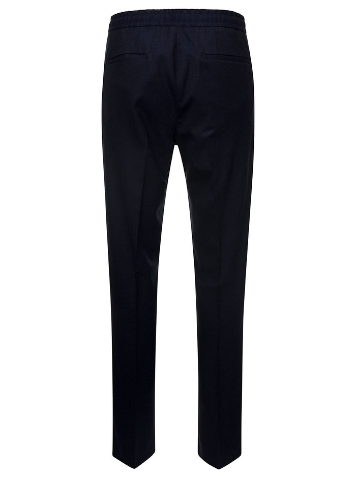 Pantalone Jersey Blu Wool Polyester Elastan Trousers