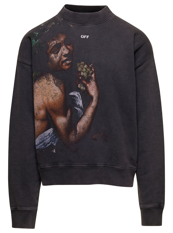Bacchus Skate Crewneck Black Multicolor Cotton Jersey