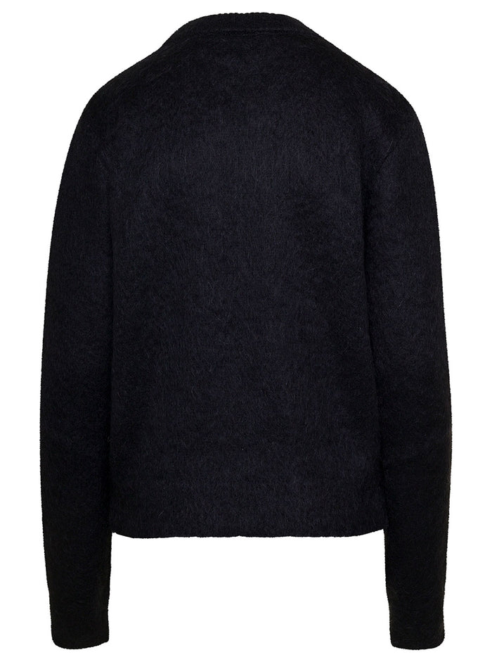 Balmain Brushed Mohair Pullover Black Jersey