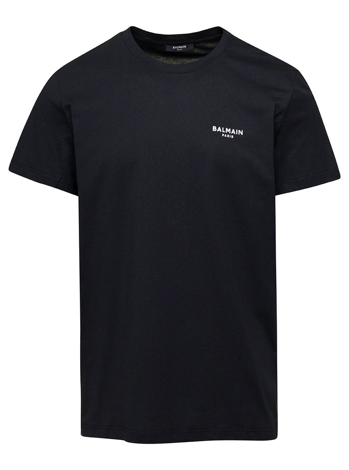 Balmain Flock T-Shirt - Classic Fit Black Organic Cotton Tshirts And Polo Shirts