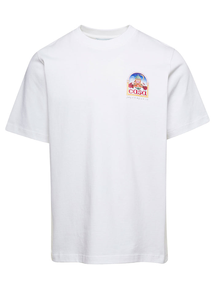 Vue De Larche Printed Unisex T-Shirt White Organic Cotton Tshirts And Polo Shirts