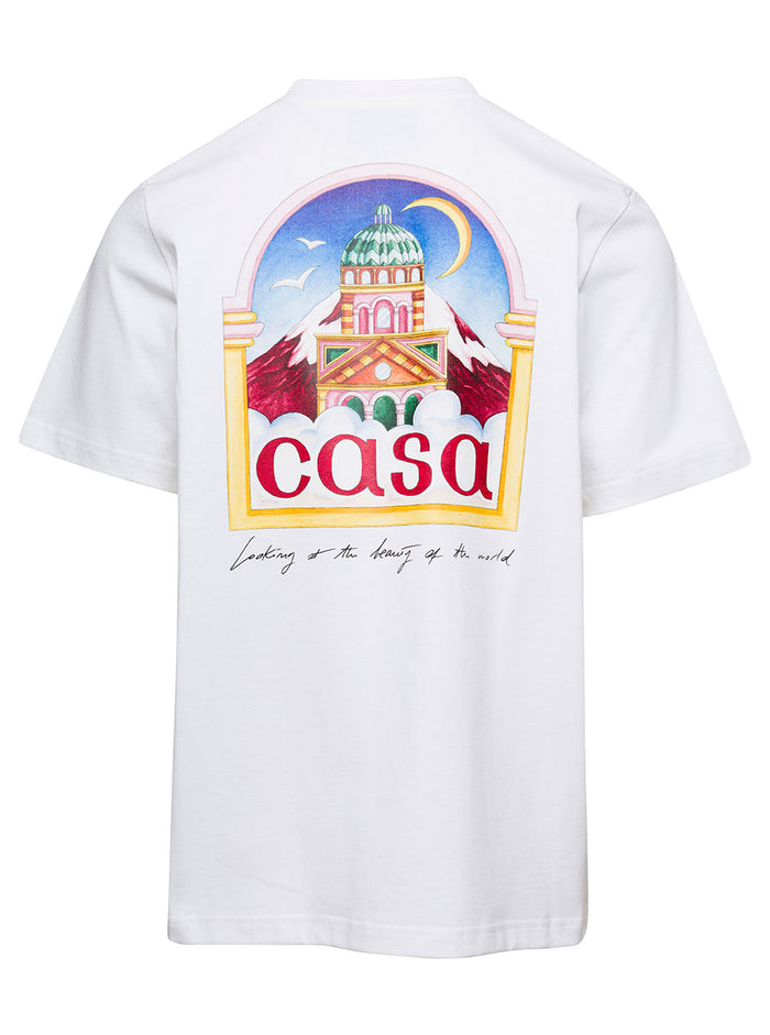 Vue De Larche Printed Unisex T-Shirt White Organic Cotton Tshirts And Polo Shirts