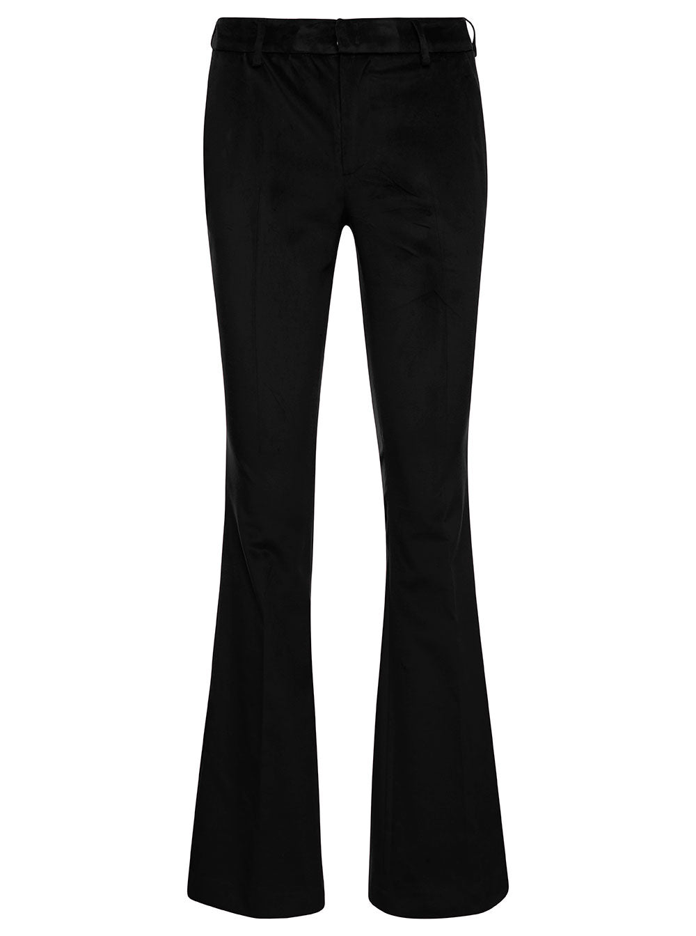 Elsa Zampa Pants Black Cotton Elastan Trousers