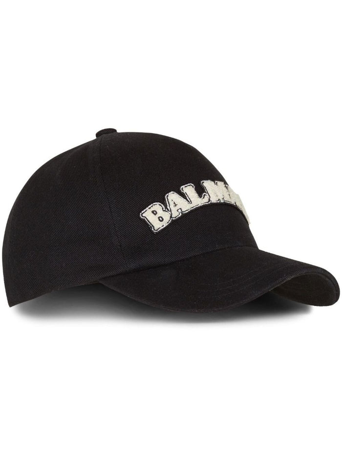 Black Baseball Cap With Embroidered Logo Cotton Man Hats And Gloves